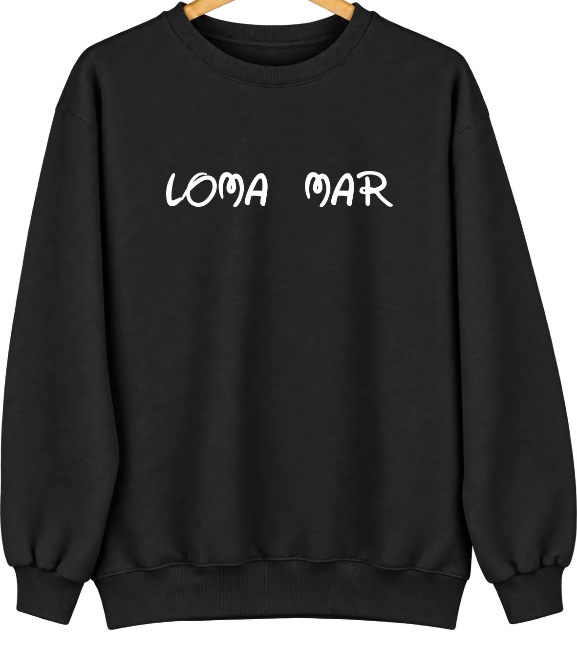 Loma Mar, California Hometown Crewneck — Black