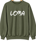 Loma, North Dakota Hometown Crewneck — Military Green