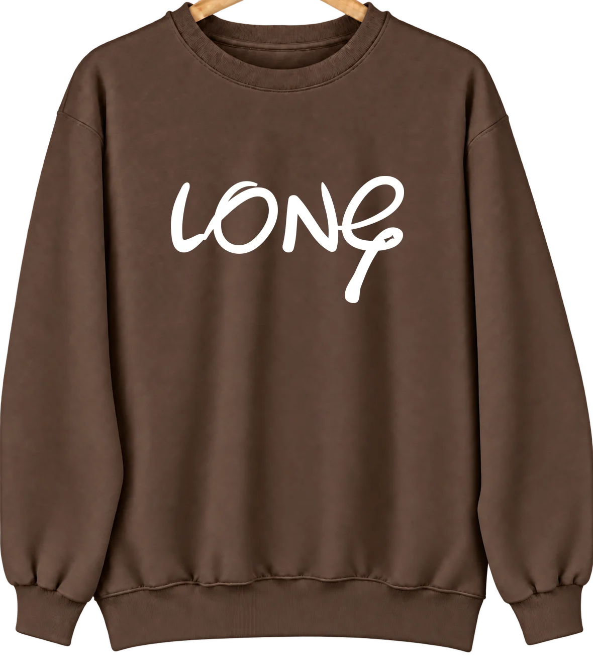 Long, Oklahoma Hometown Crewneck — Brown