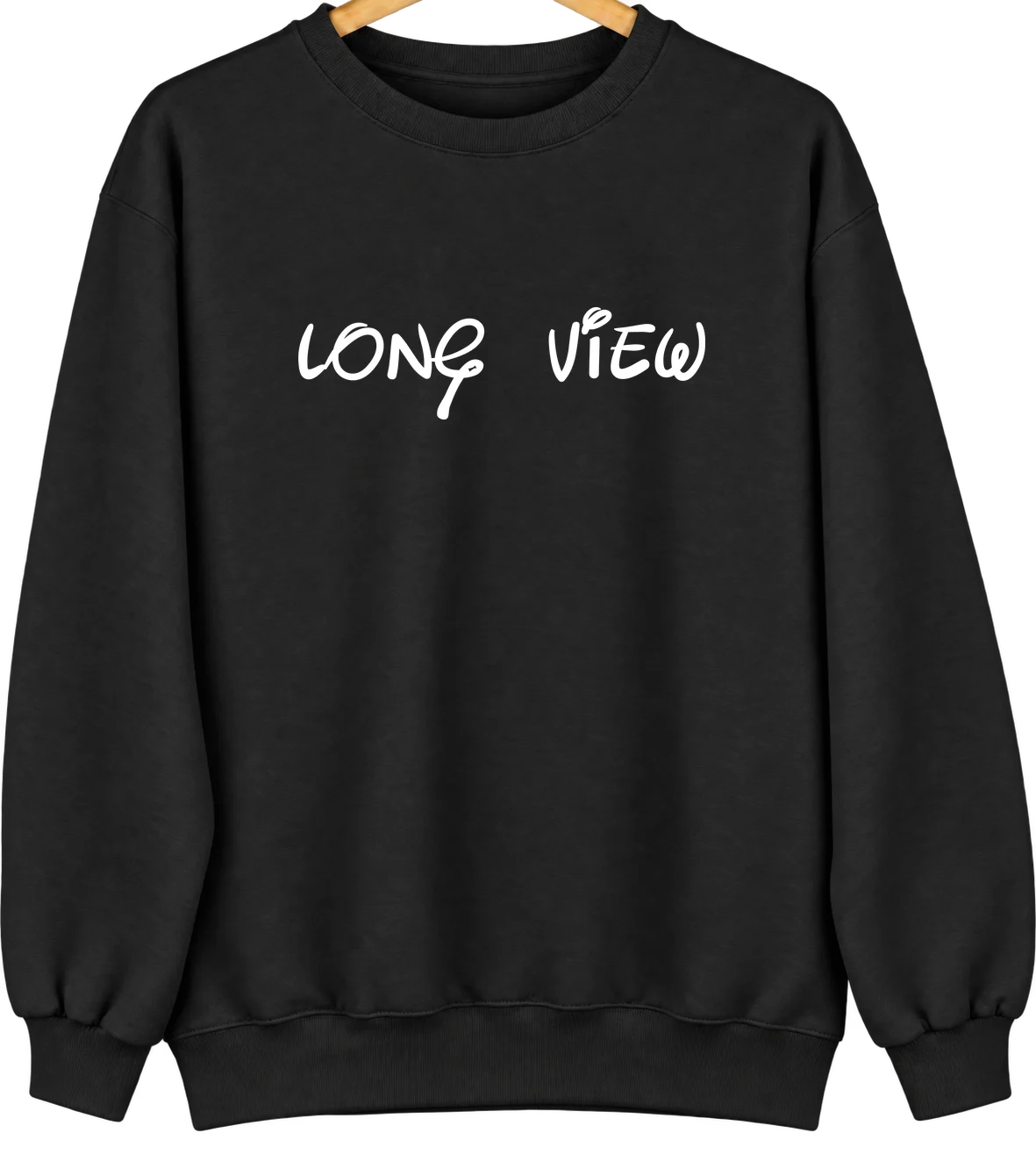 Long View, North Carolina Hometown Crewneck — Black