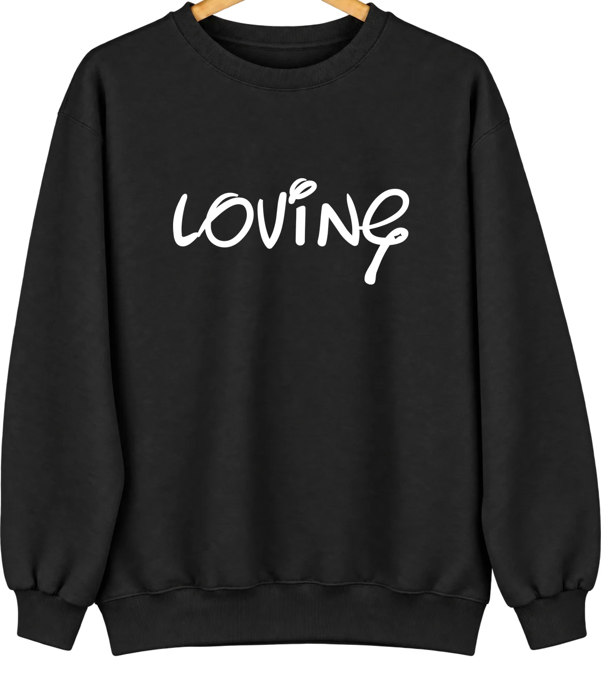 Loving, New Mexico Hometown Crewneck — Black