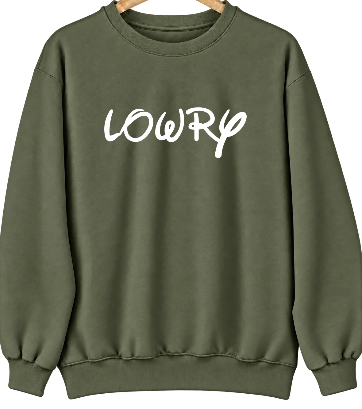 Lowry, Minnesota Hometown Crewneck — Military Green