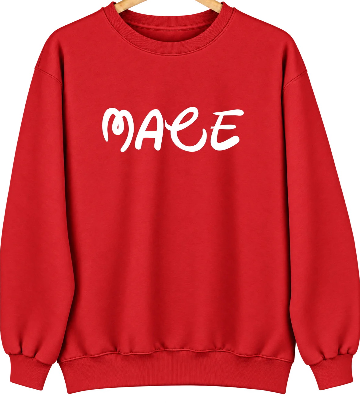 Mace, Indiana Hometown Crewneck — Red