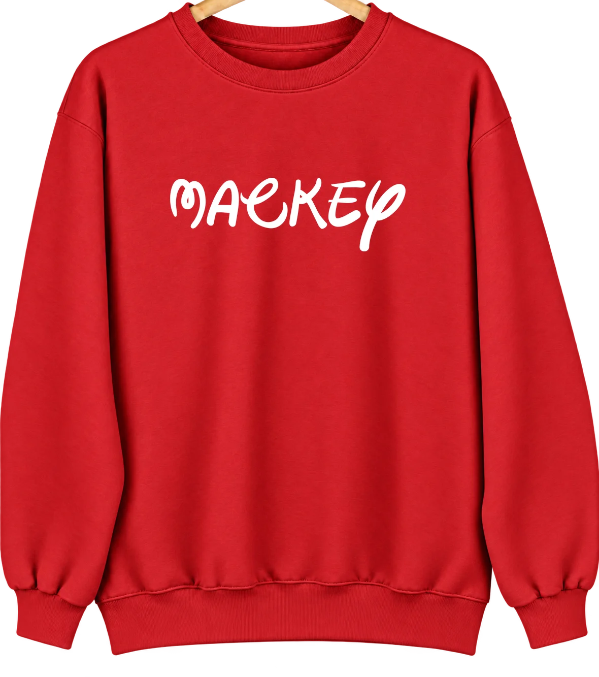 Mackey, Indiana Hometown Crewneck — Red