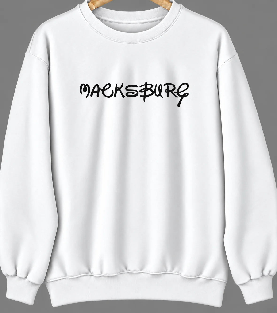 Macksburg, Ohio Hometown Crewneck — White
