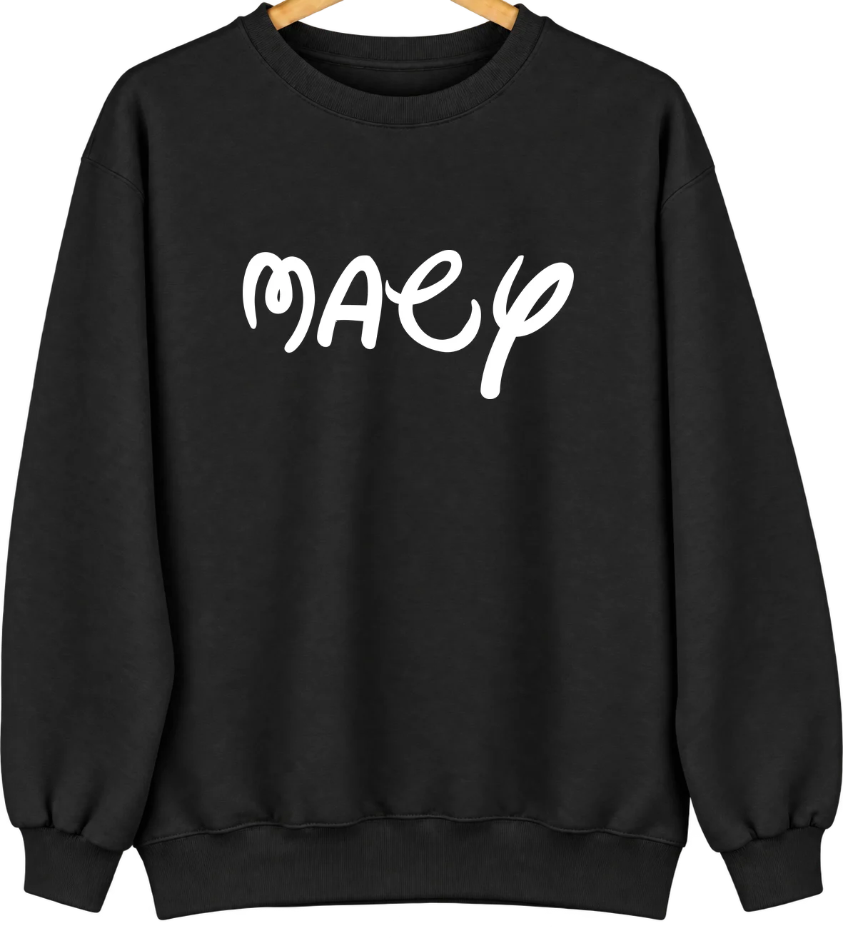 Macy, Nebraska Hometown Crewneck — Black