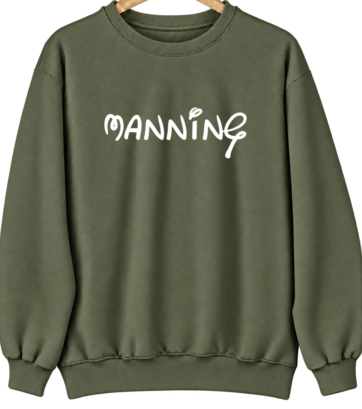 Manning, Iowa Hometown Crewneck — Military Green