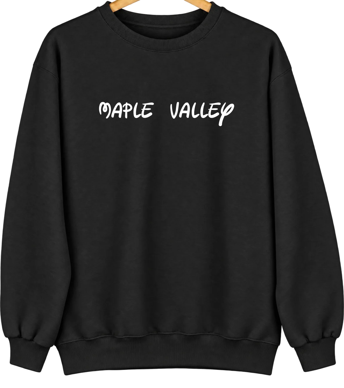 Maple Valley, Washington Hometown Crewneck — Black