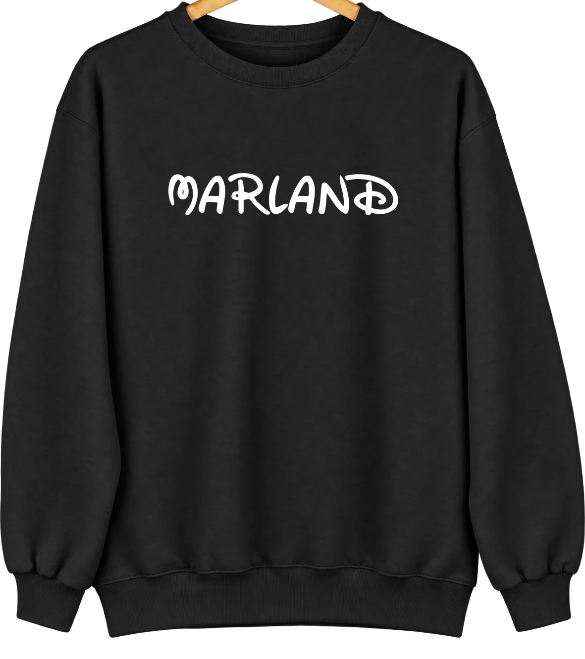Marland, Oklahoma Hometown Crewneck — Black