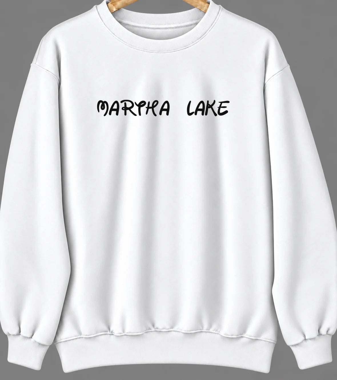 Martha Lake, Washington Hometown Crewneck — White