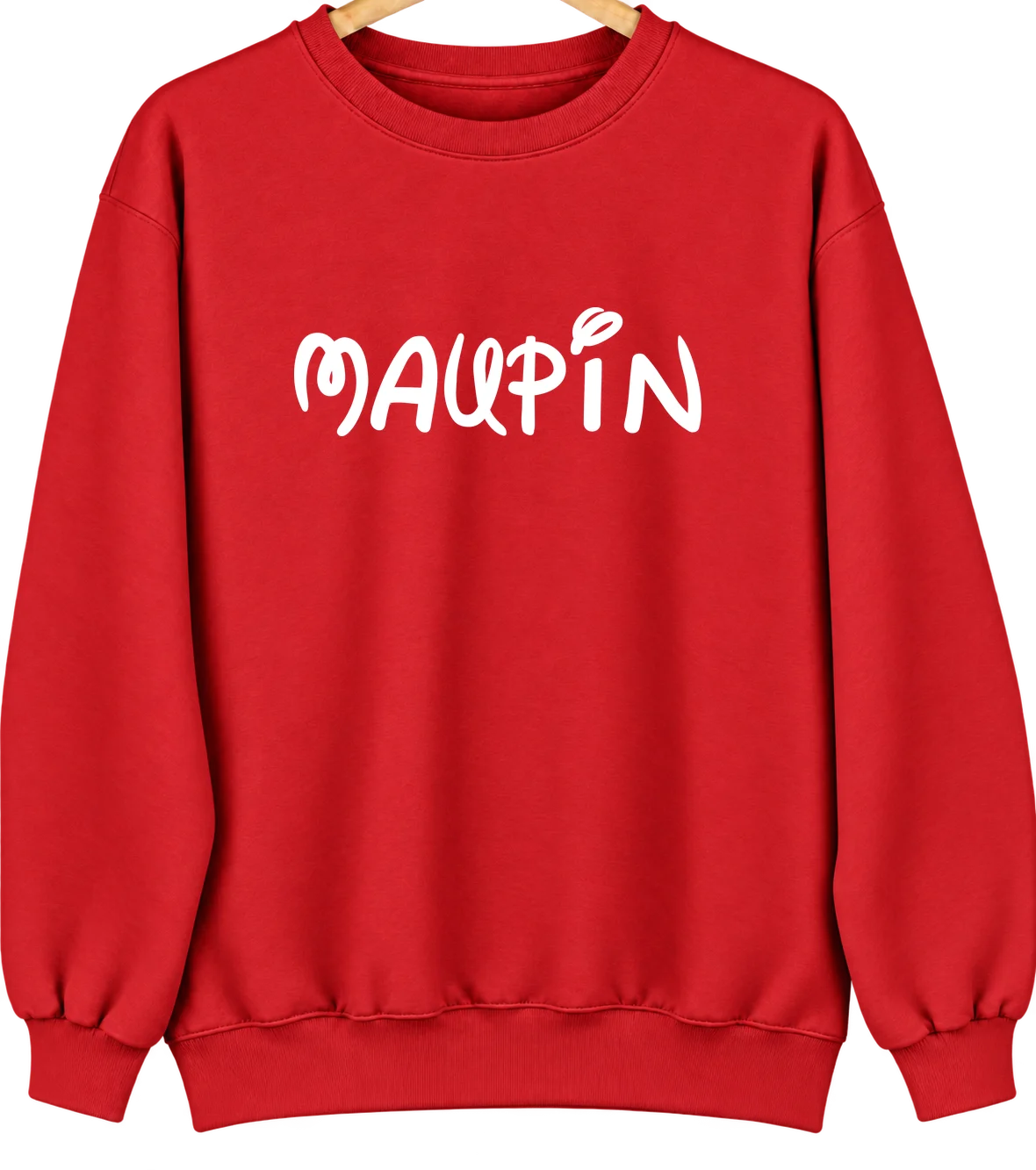 Maupin, Oregon Hometown Crewneck — Red