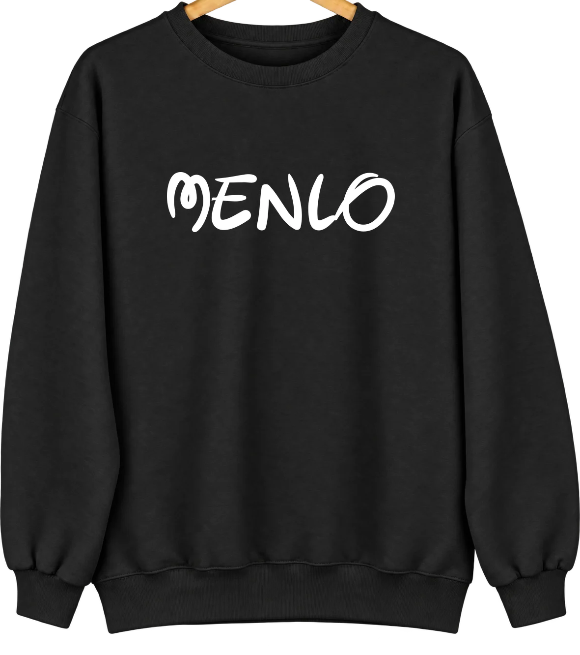 Menlo, Iowa Hometown Crewneck — Black