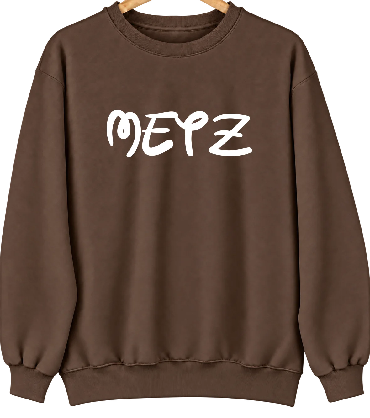 Metz, Indiana Hometown Crewneck — Brown