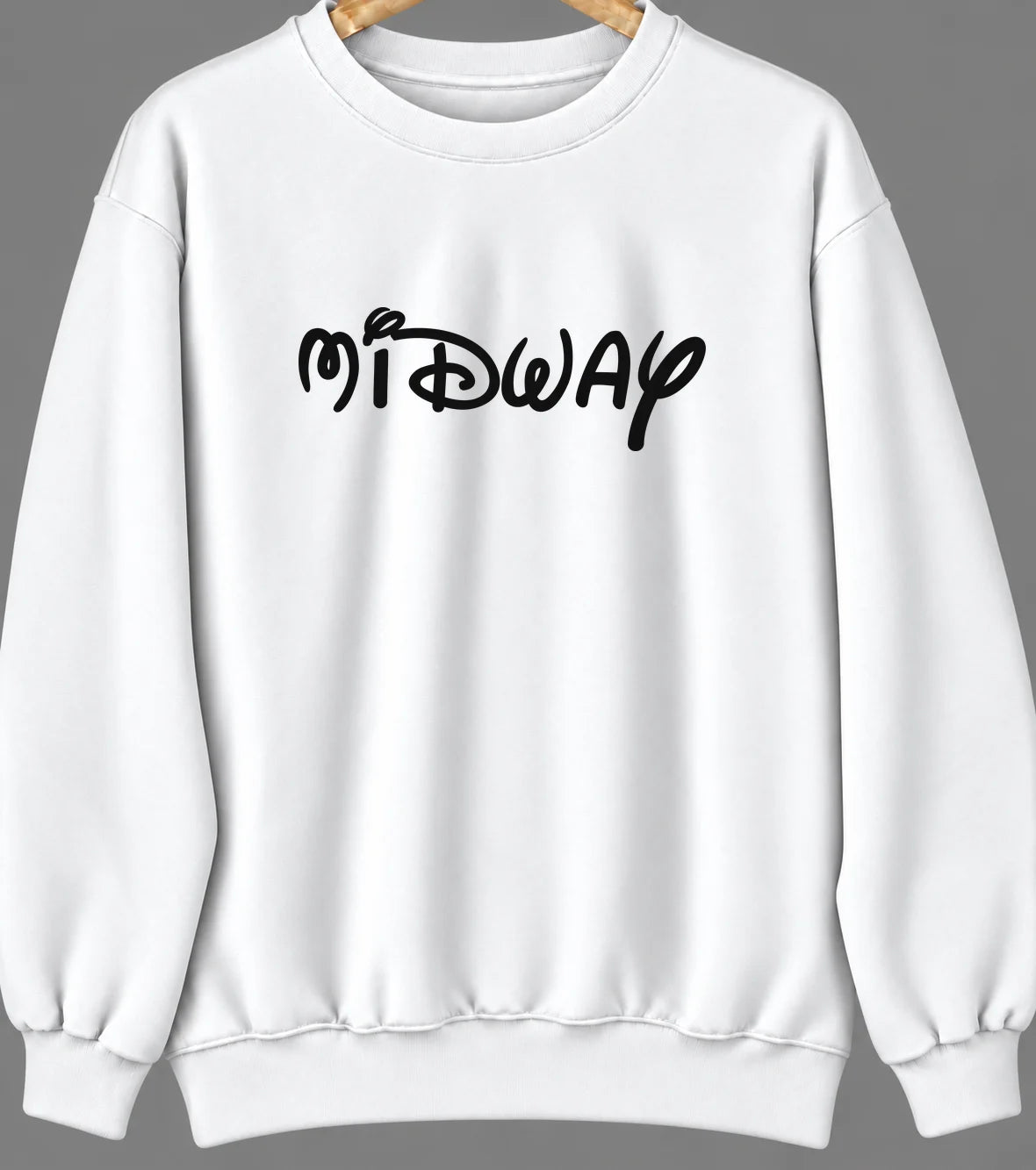 Midway, Alabama Hometown Crewneck — White