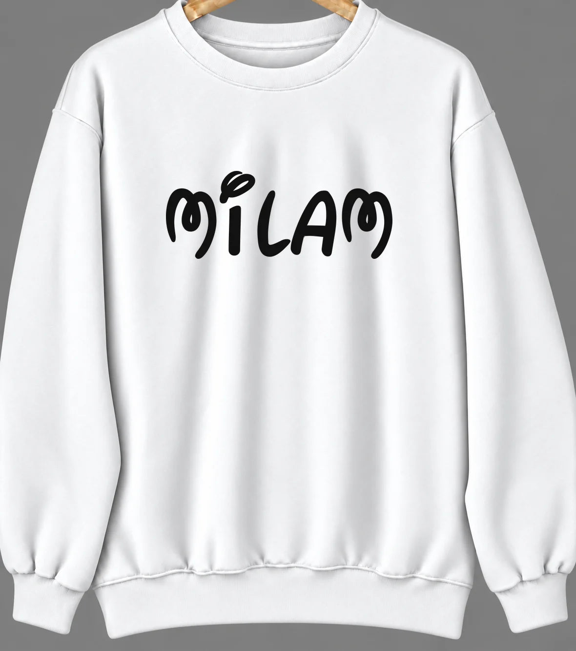 Milam, Texas Hometown Crewneck — White