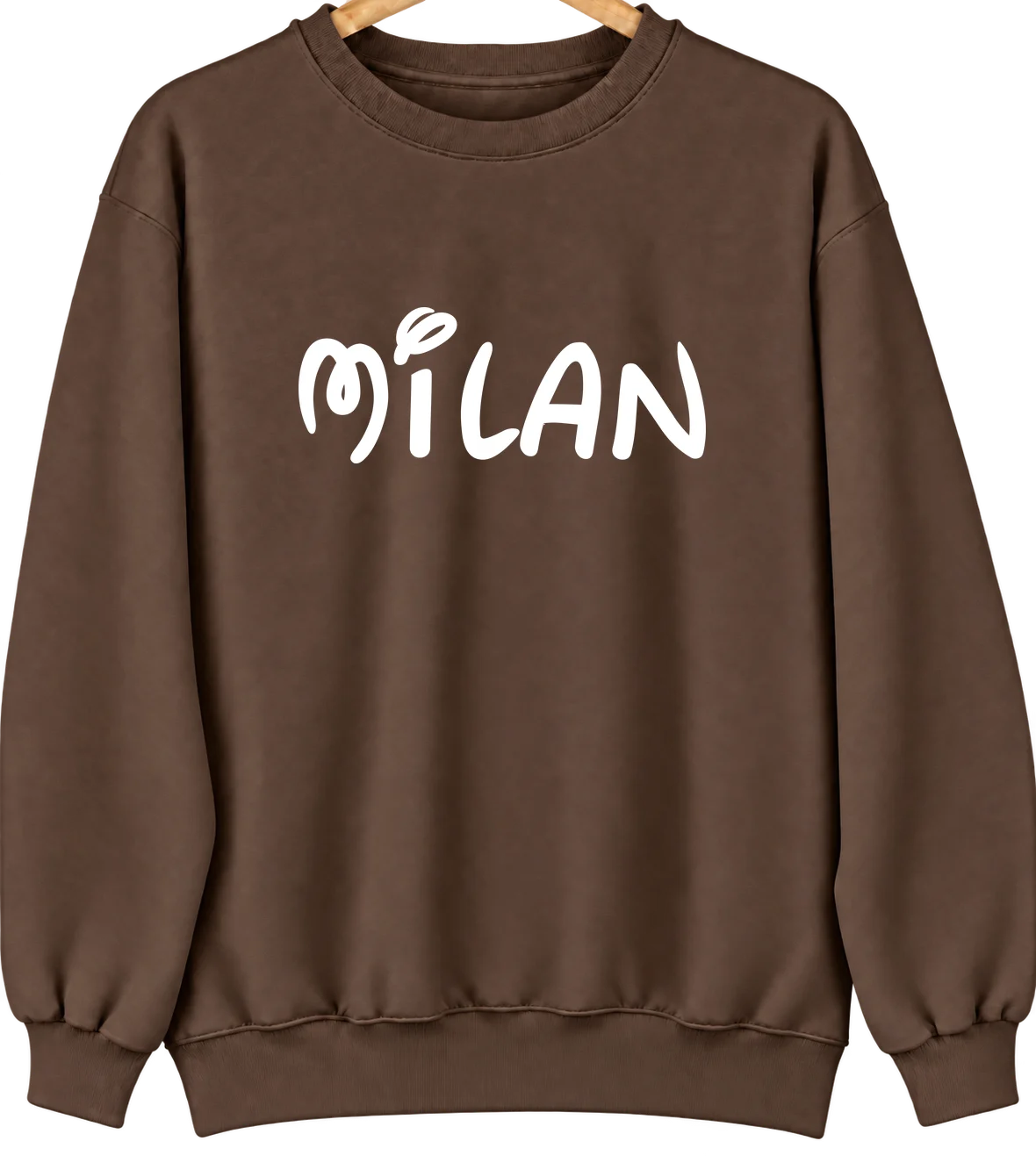 Milan, Illinois Hometown Crewneck — Brown