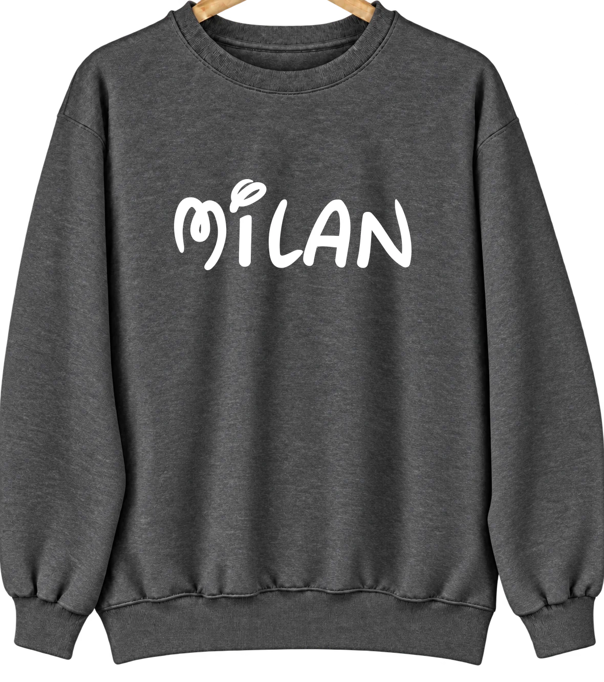Milan, Indiana Hometown Crewneck — Dark Heather