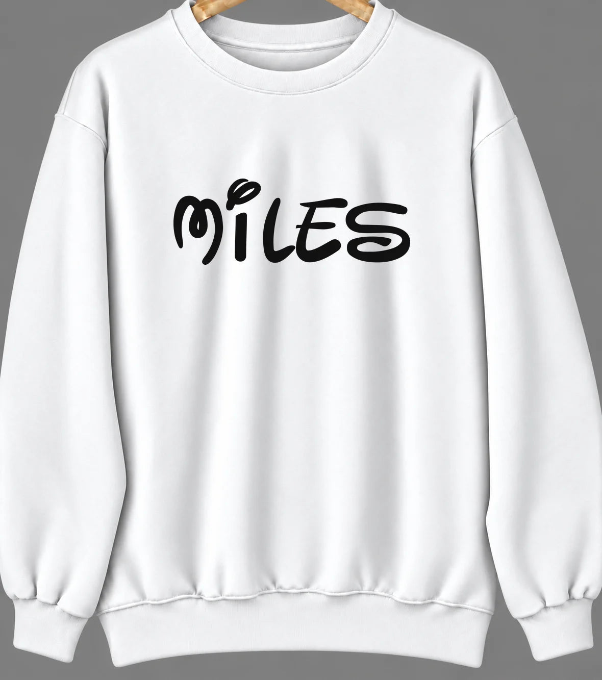 Miles, Iowa Hometown Crewneck — White