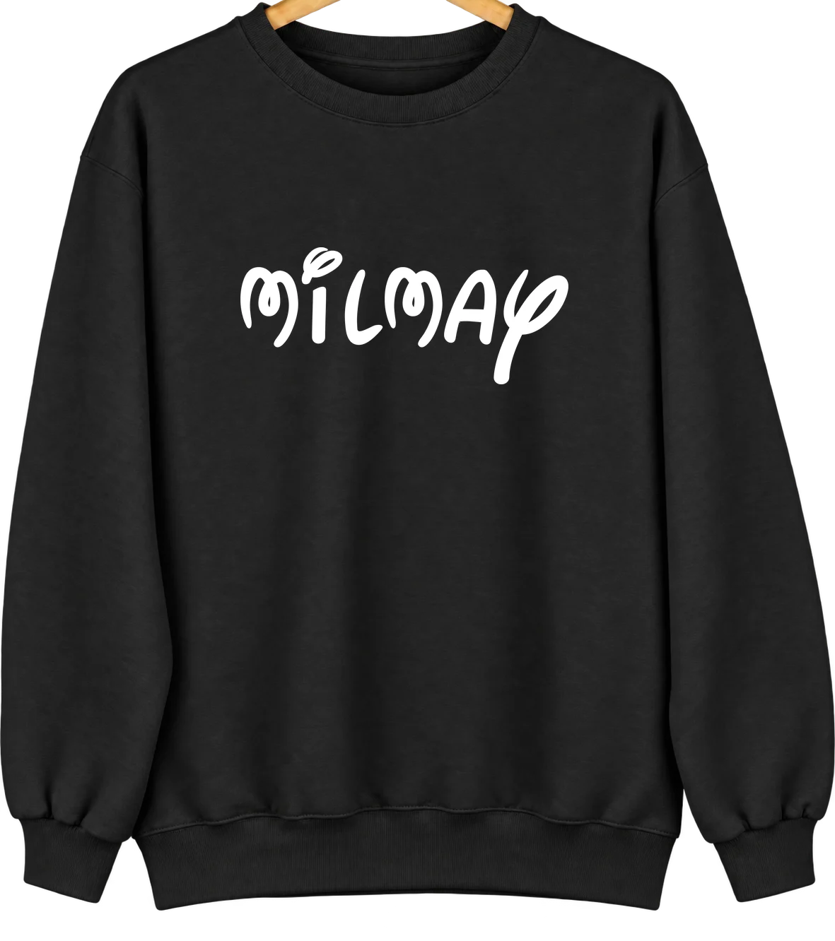 Milmay, New Jersey Hometown Crewneck — Black