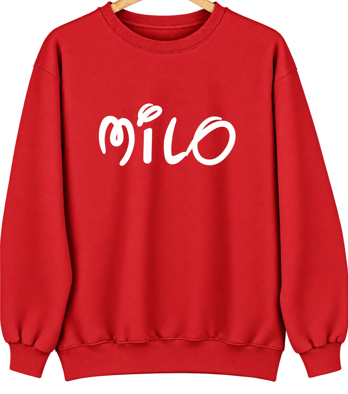 Milo, Iowa Hometown Crewneck — Red