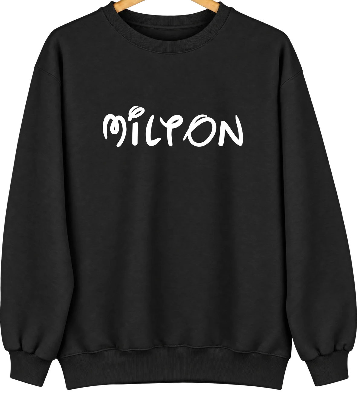 Milton, North Carolina Hometown Crewneck — Black