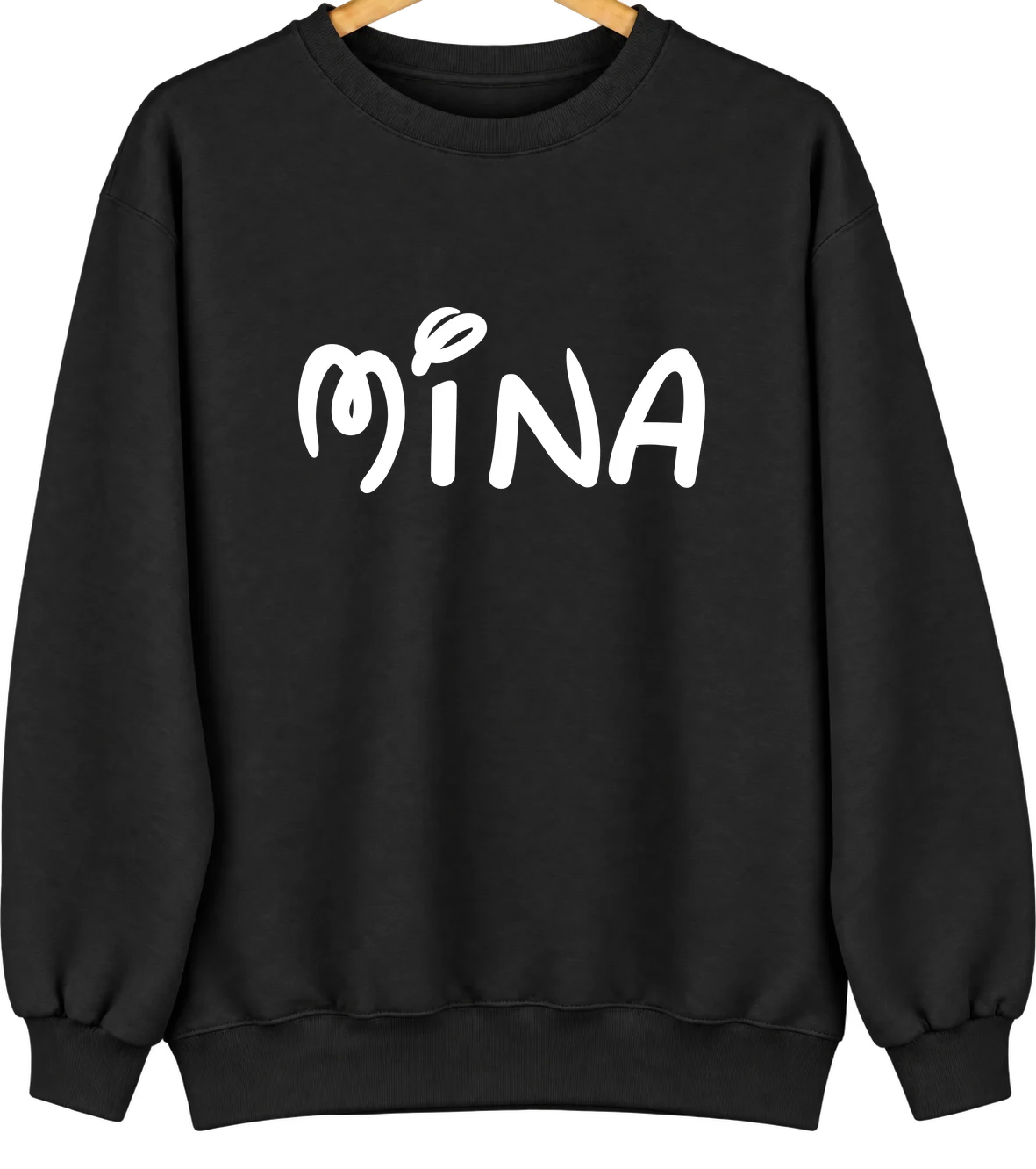 Mina, South Dakota Hometown Crewneck — Black