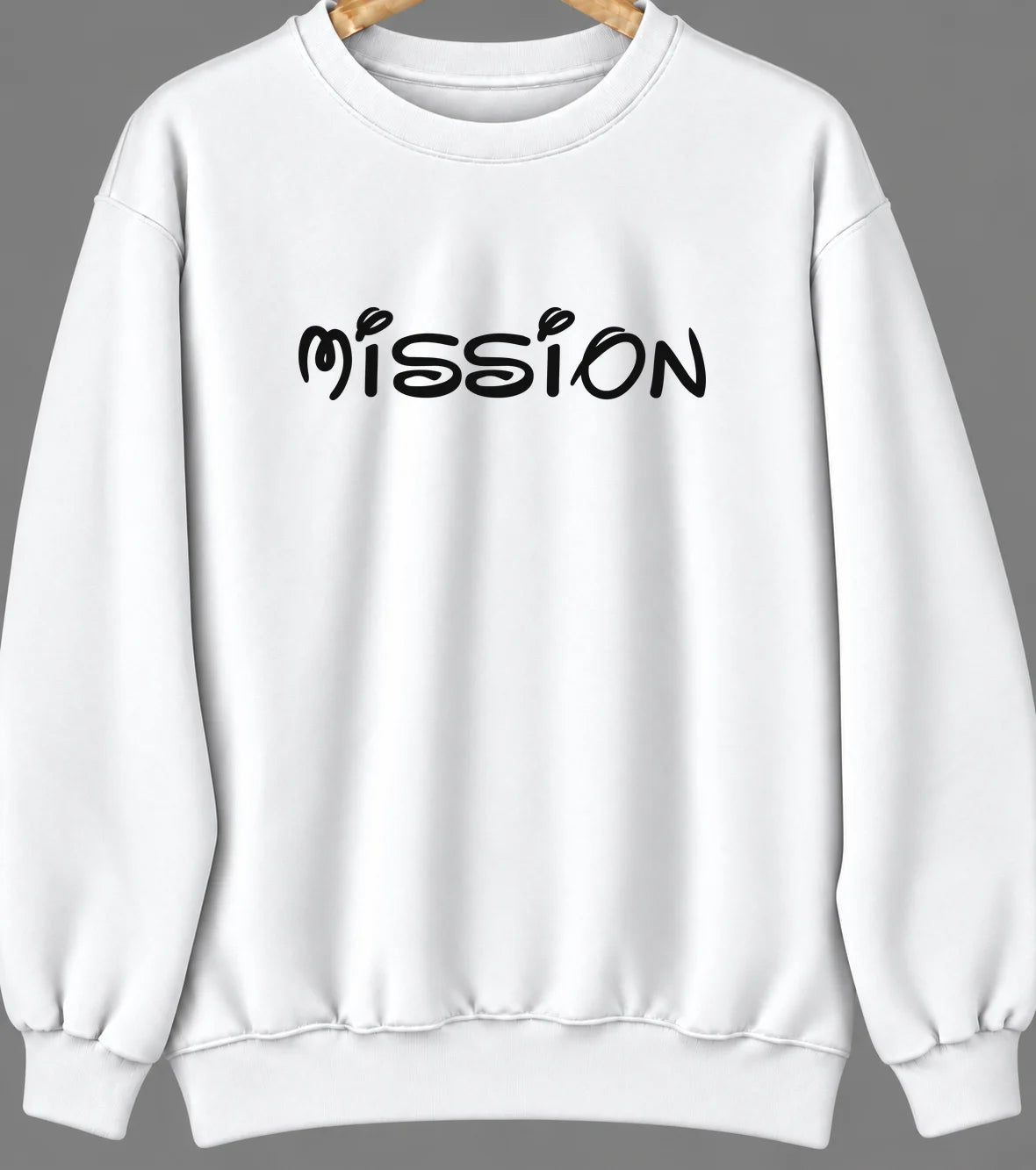 Mission, Kansas Hometown Crewneck — White