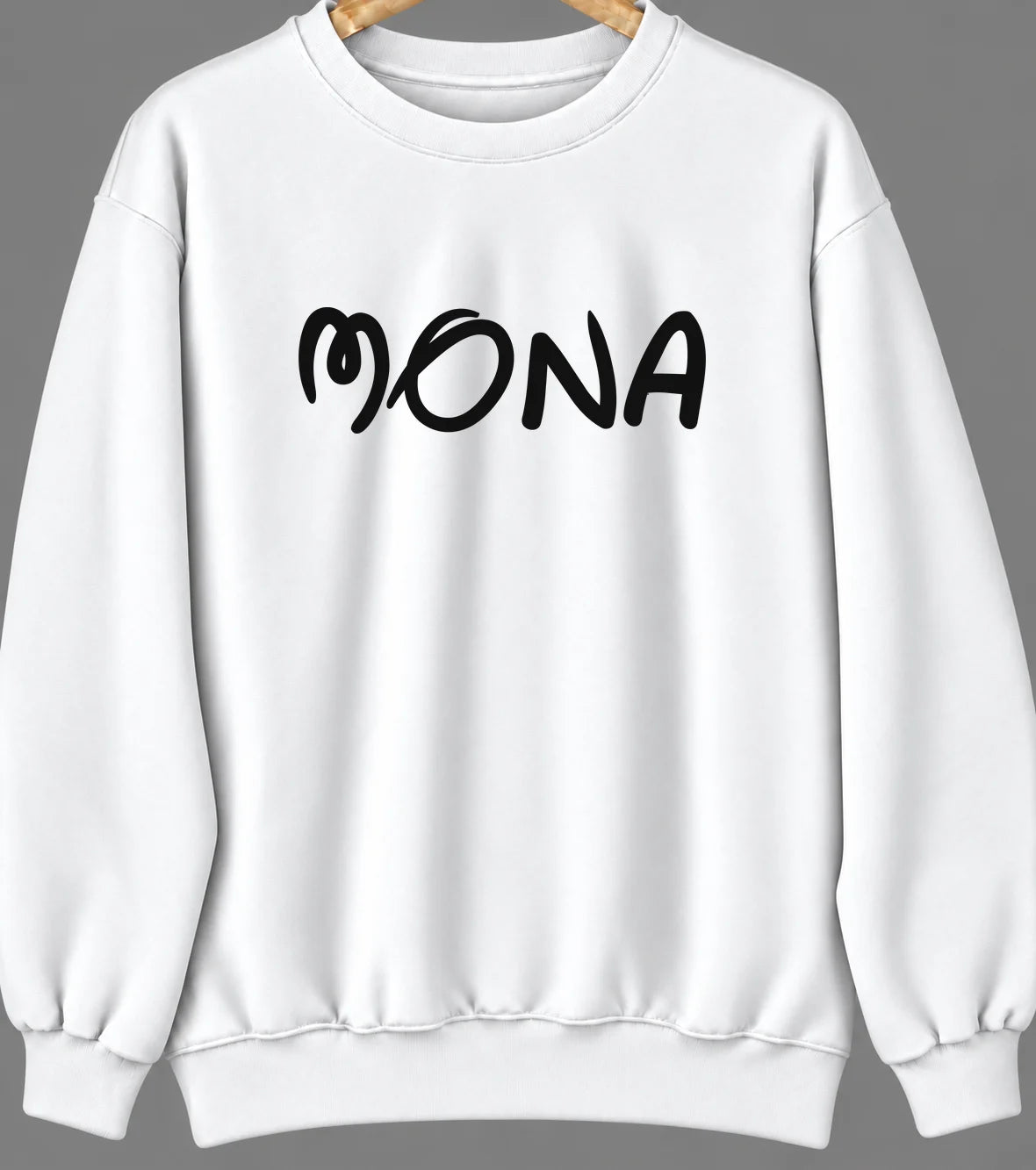 Mona, Iowa Hometown Crewneck — White