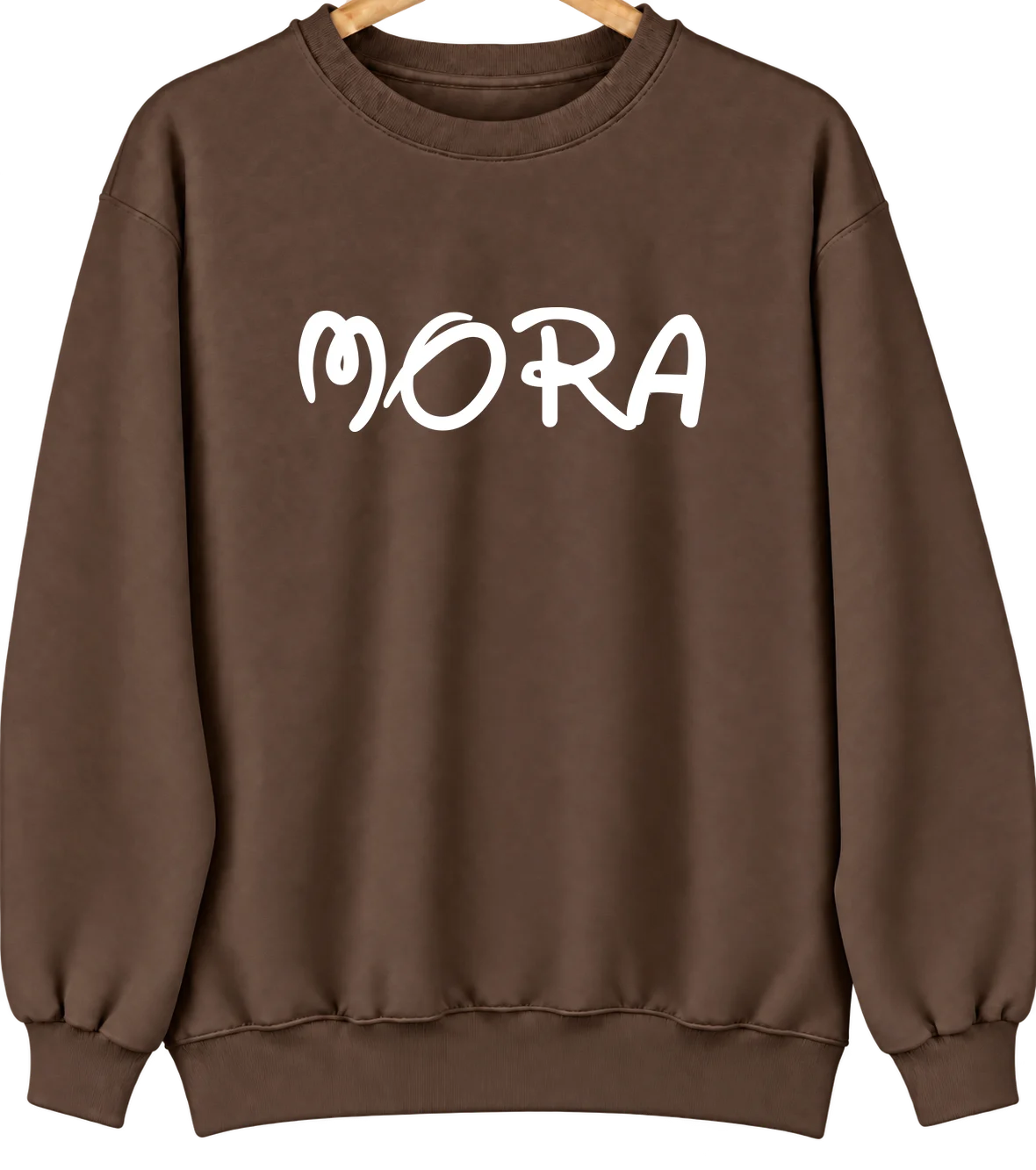 Mora, New Mexico Hometown Crewneck — Brown