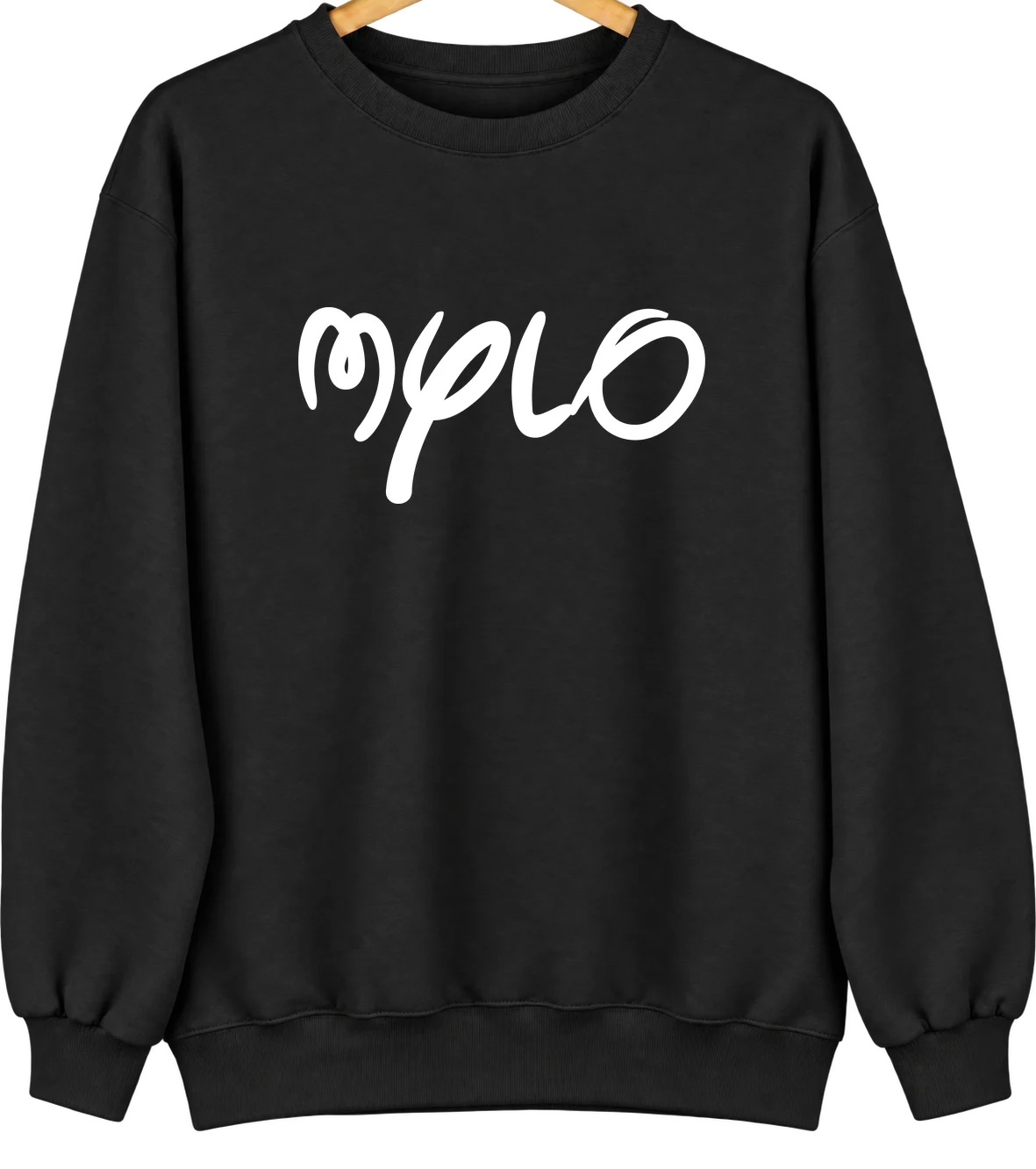 Mylo, North Dakota Hometown Crewneck — Black
