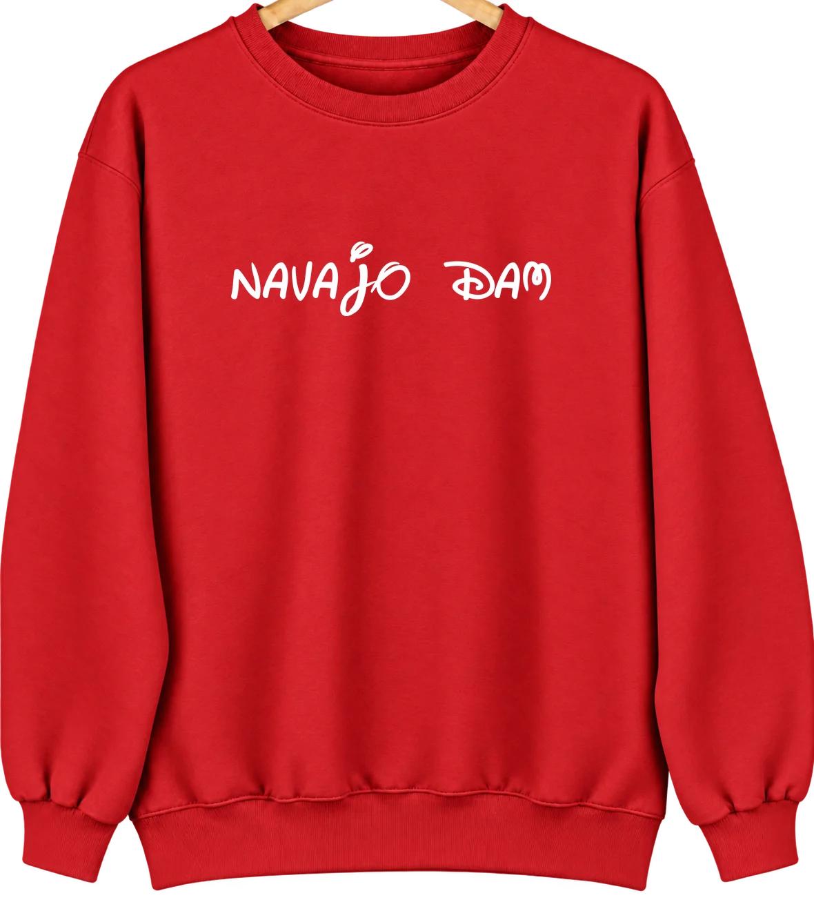 Navajo Dam, New Mexico Hometown Crewneck — Red