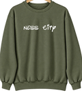 Ness City, Kansas Hometown Crewneck — Military Green