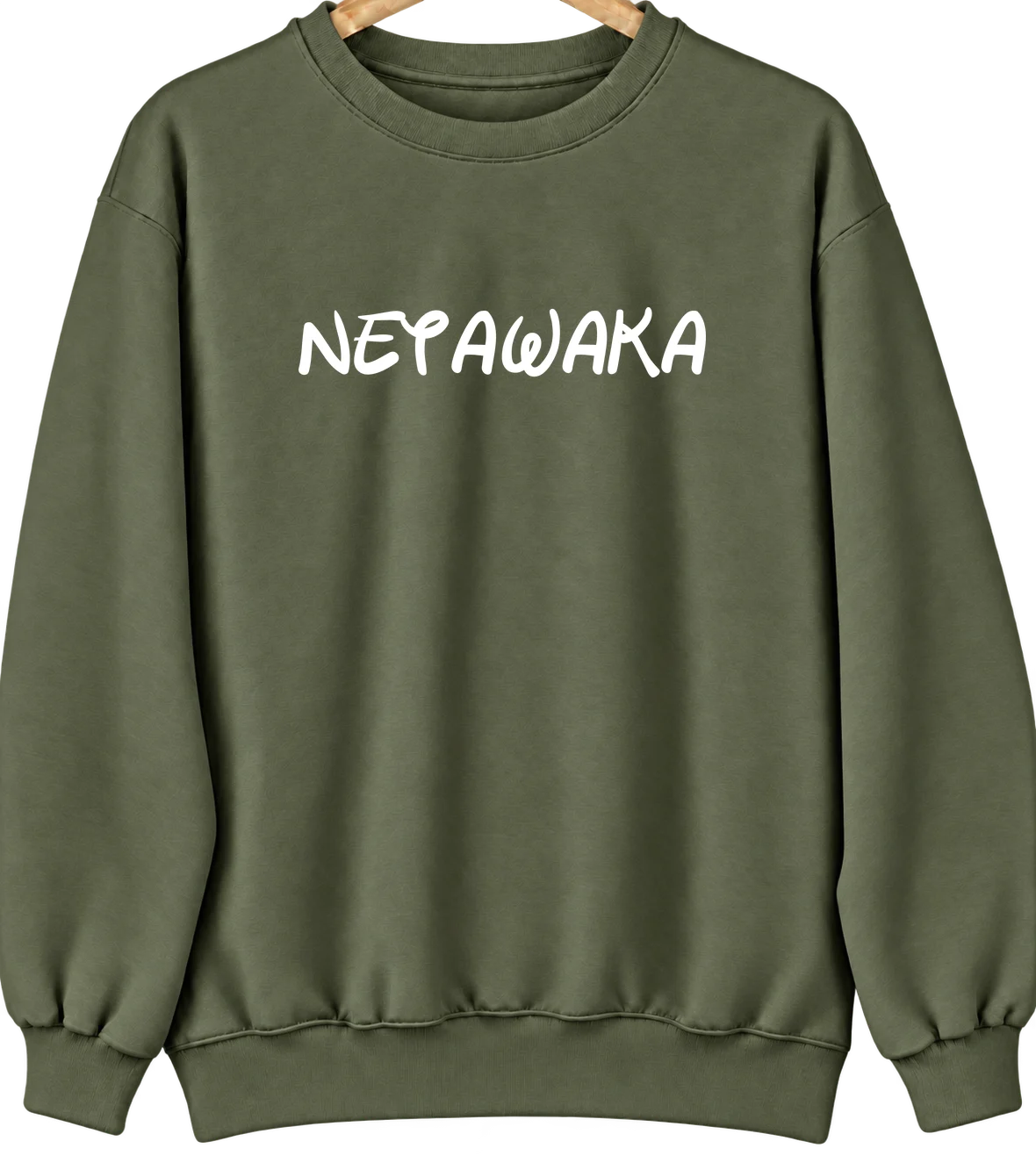 Netawaka, Kansas Hometown Crewneck — Military Green