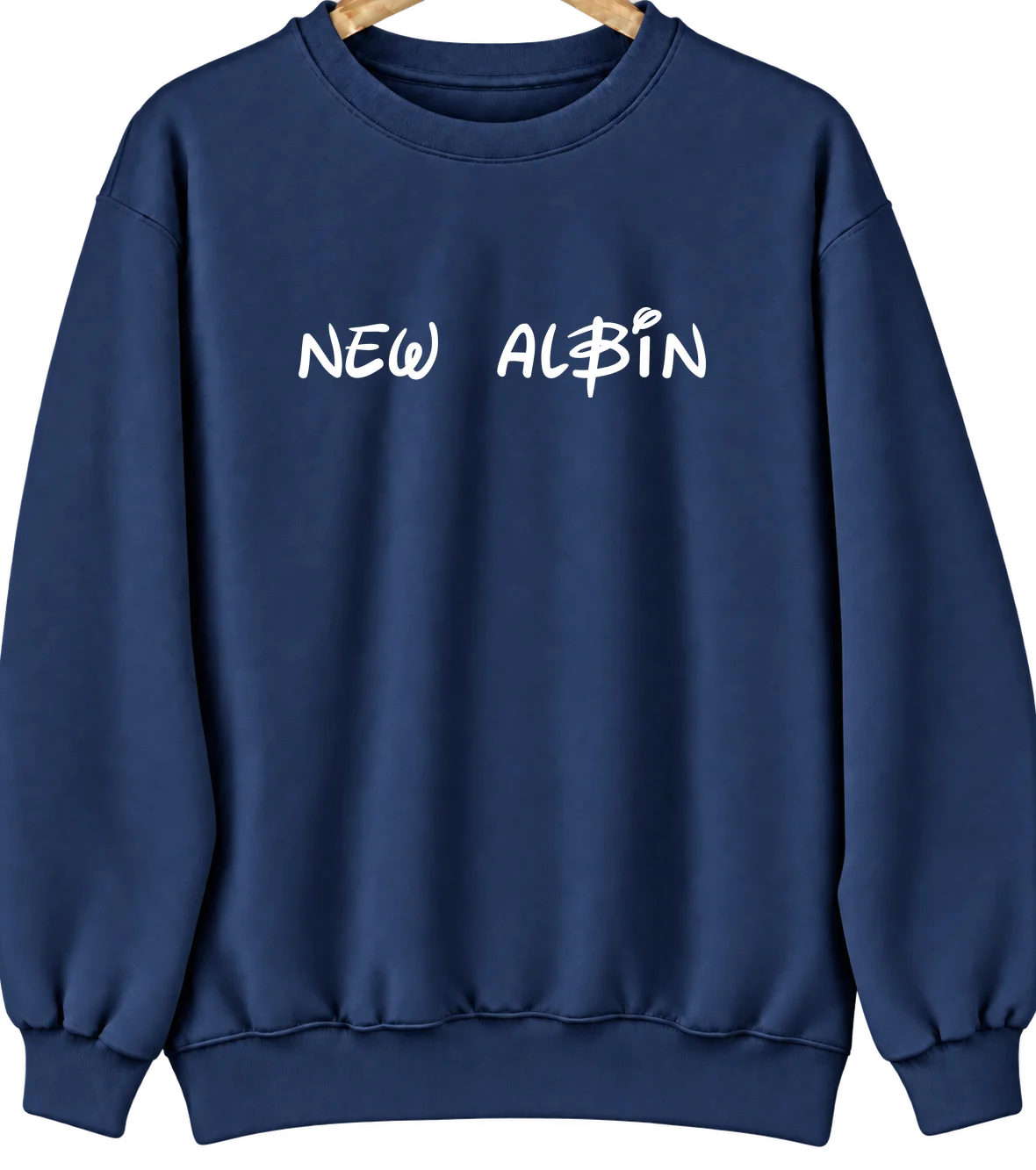 New Albin, Iowa Hometown Crewneck — Navy
