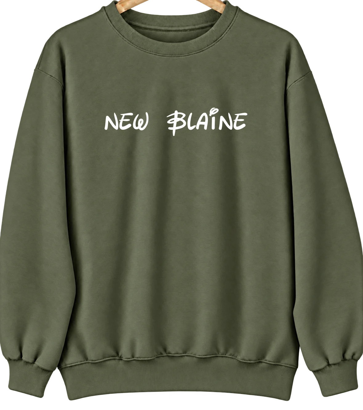 New Blaine, Arkansas Hometown Crewneck — Military Green