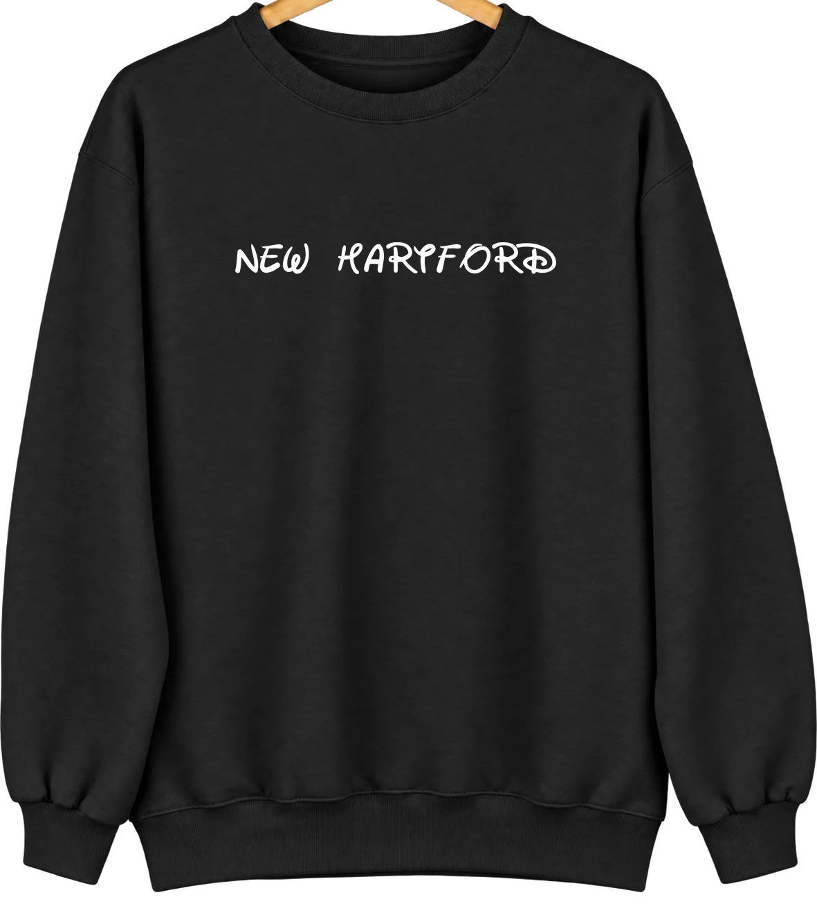 New Hartford, Iowa Hometown Crewneck — Black