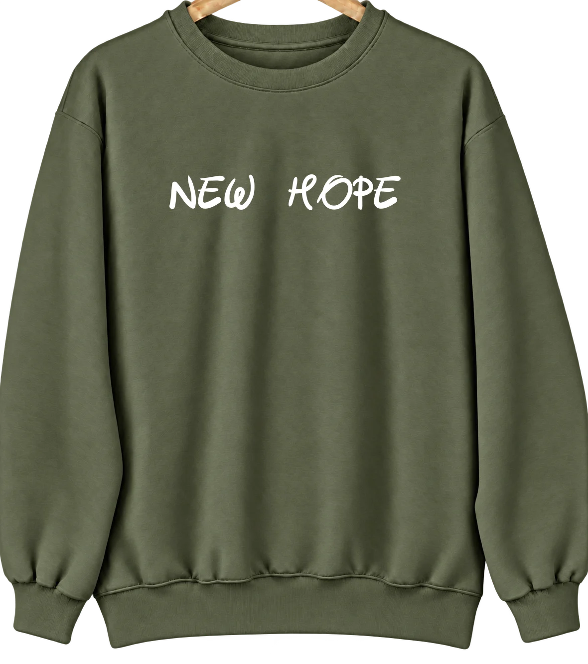 New Hope, Oregon Hometown Crewneck — Military Green