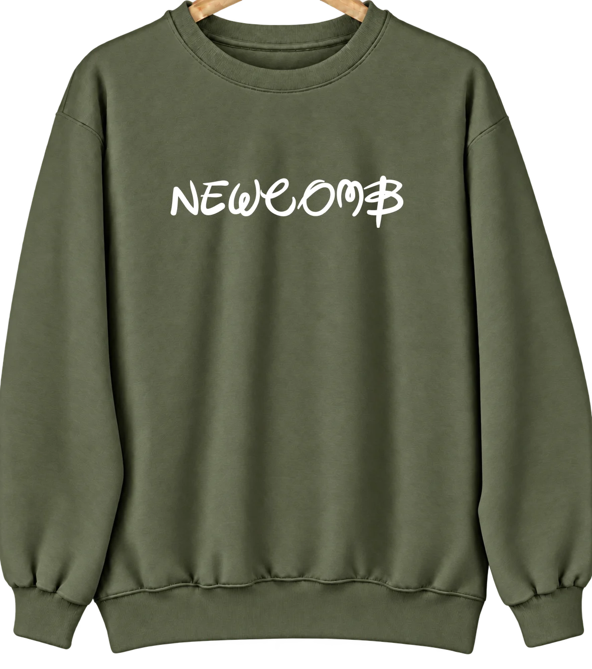 Newcomb, New Mexico Hometown Crewneck — Military Green