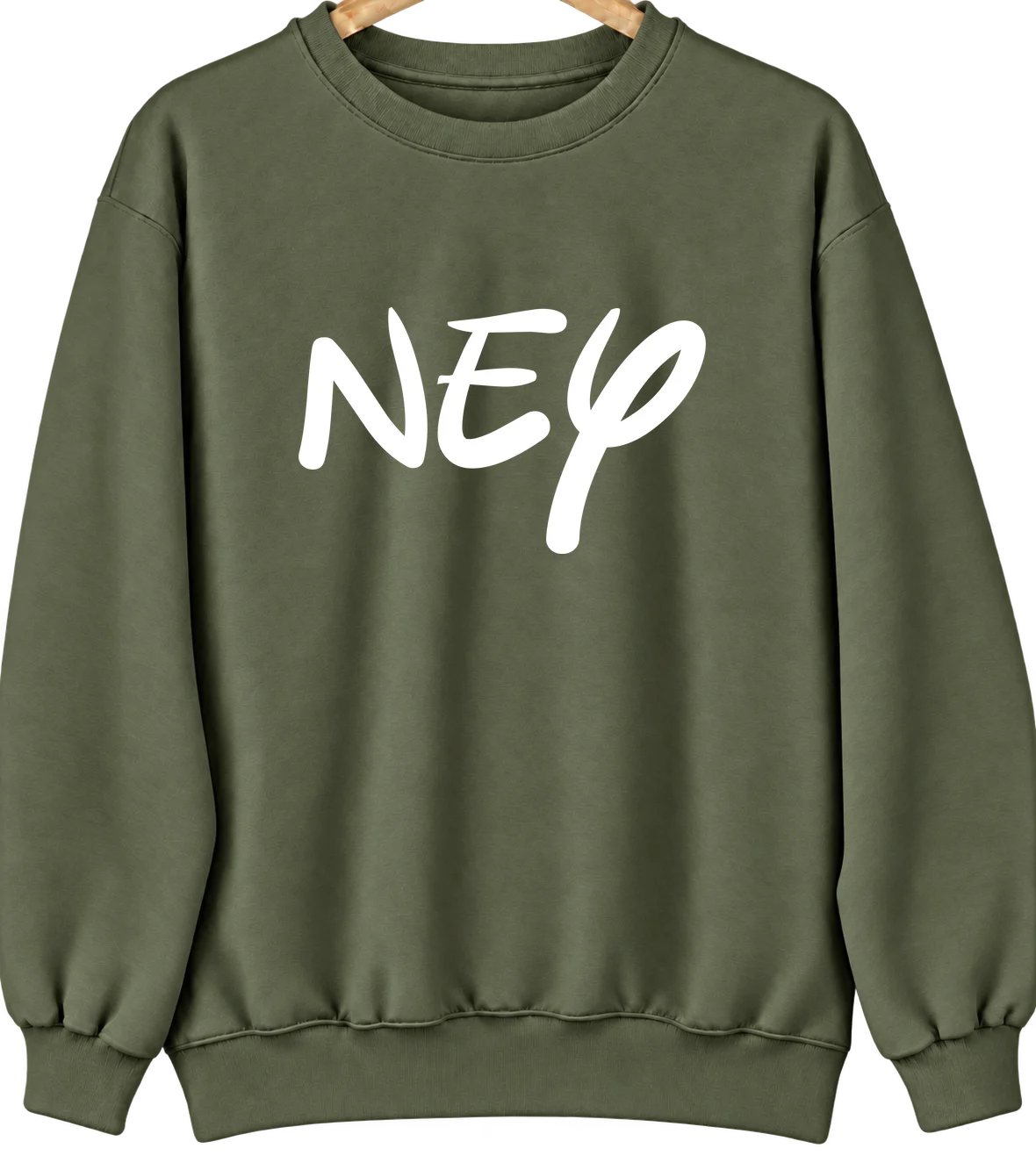 Ney, Ohio Hometown Crewneck — Military Green