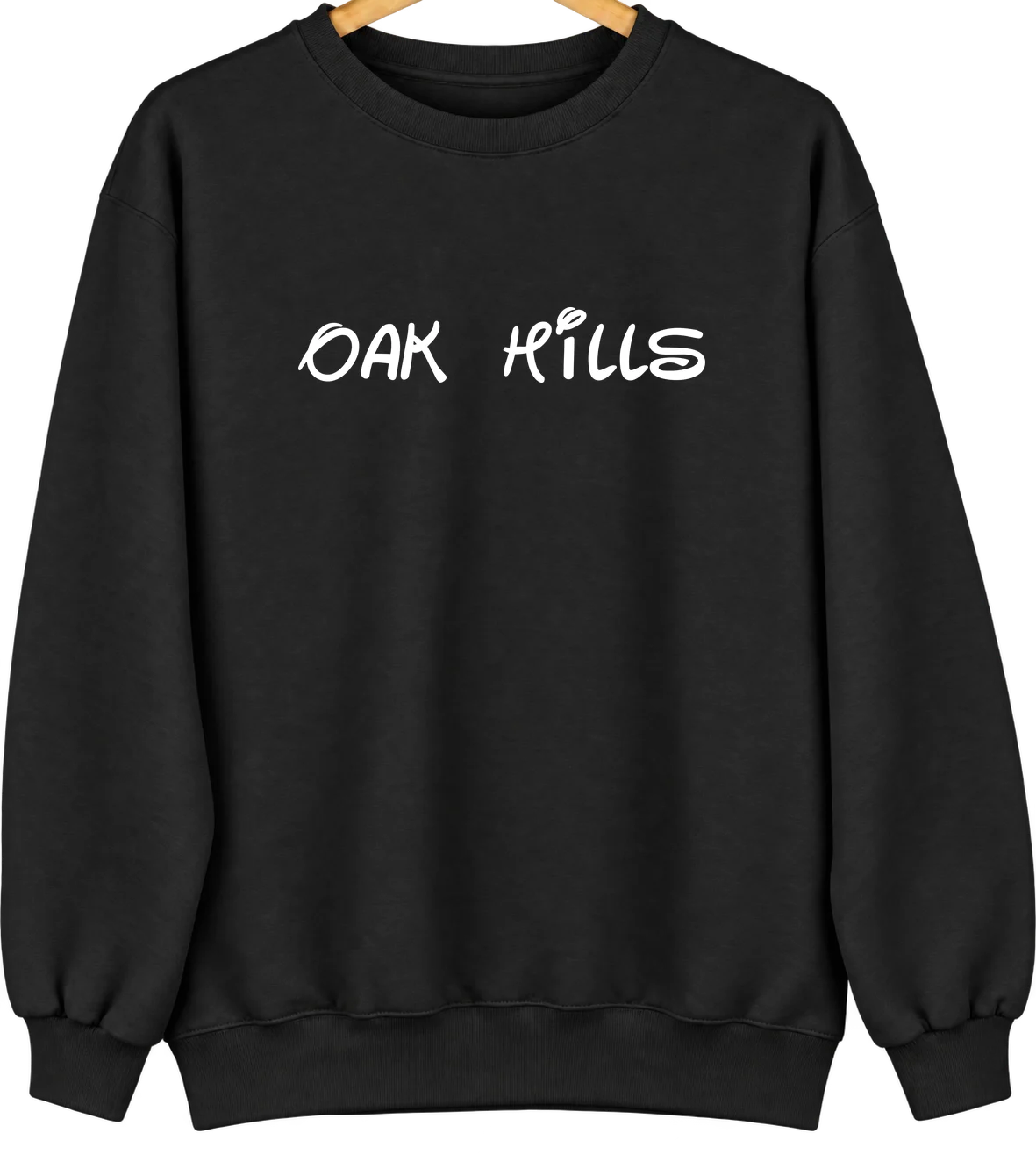Oak Hills, Pennsylvania Hometown Crewneck — Black