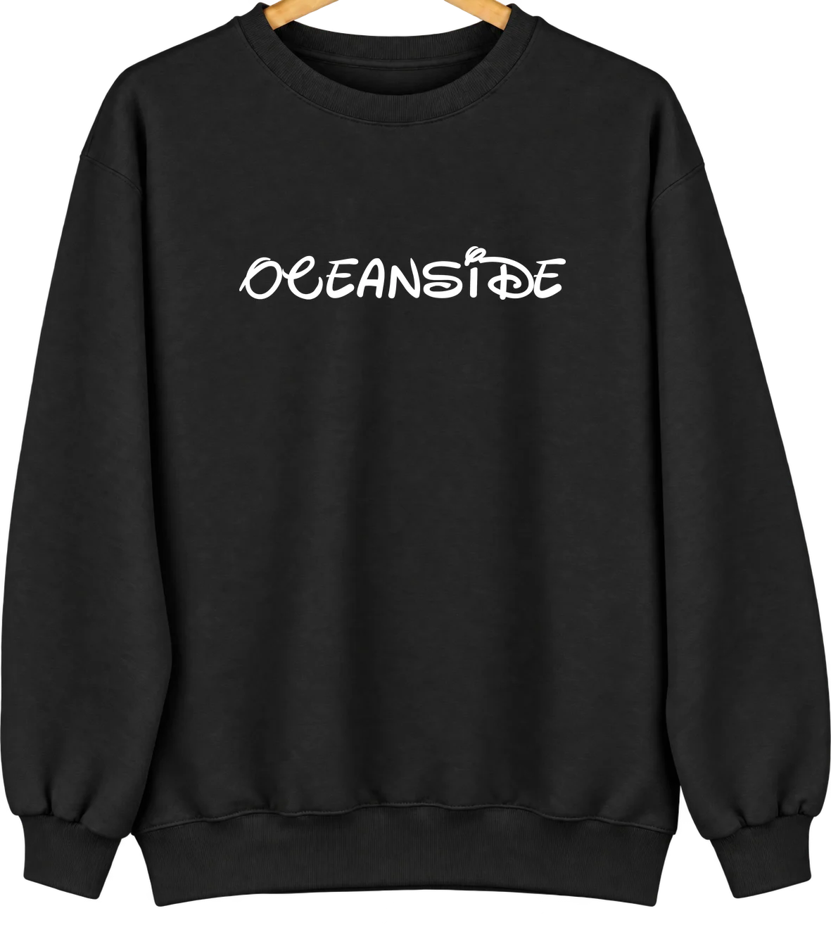 Oceanside, Oregon Hometown Crewneck — Black