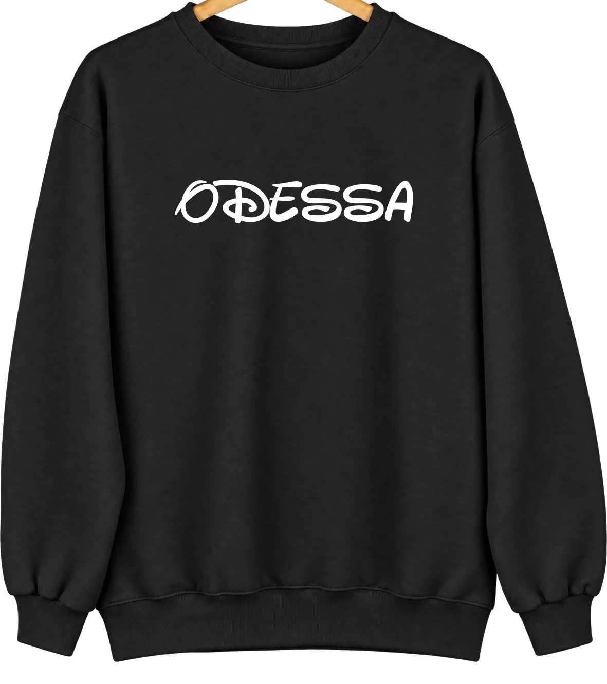 Odessa, Washington Hometown Crewneck — Black