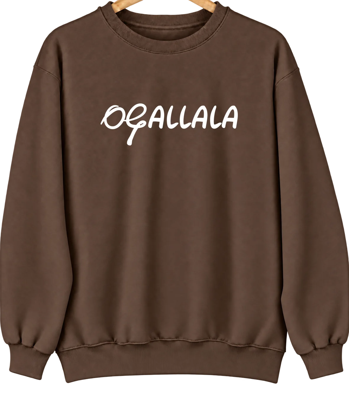Ogallala, Nebraska Hometown Crewneck — Brown