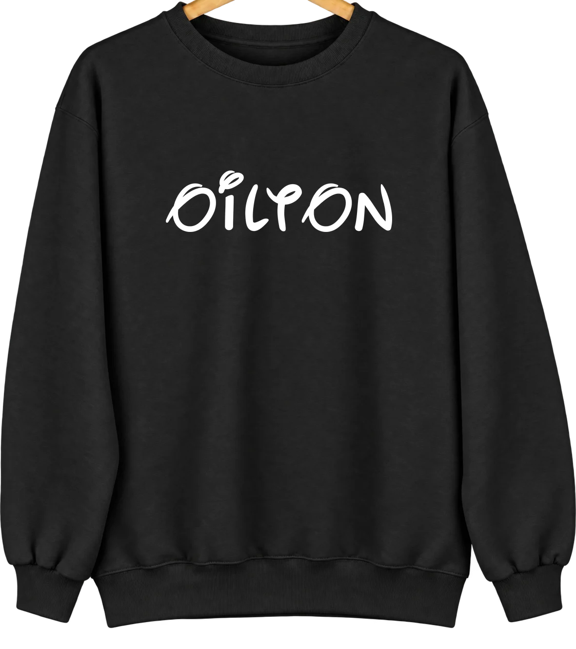 Oilton, Texas Hometown Crewneck — Black