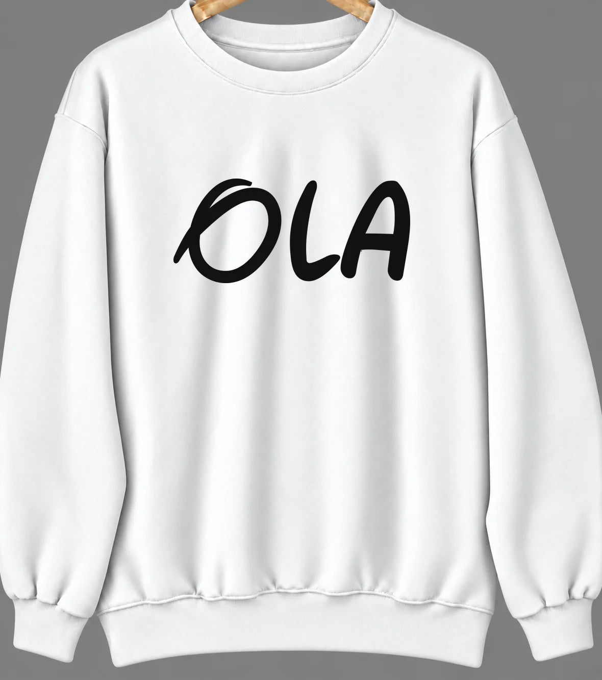Ola, South Dakota Hometown Crewneck — White