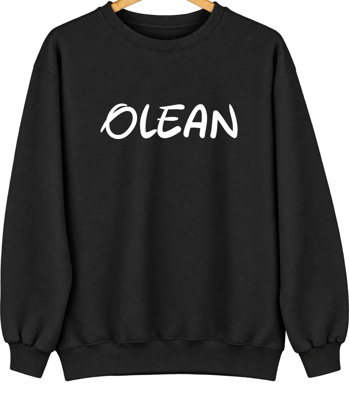 Olean, New York Hometown Crewneck — Black