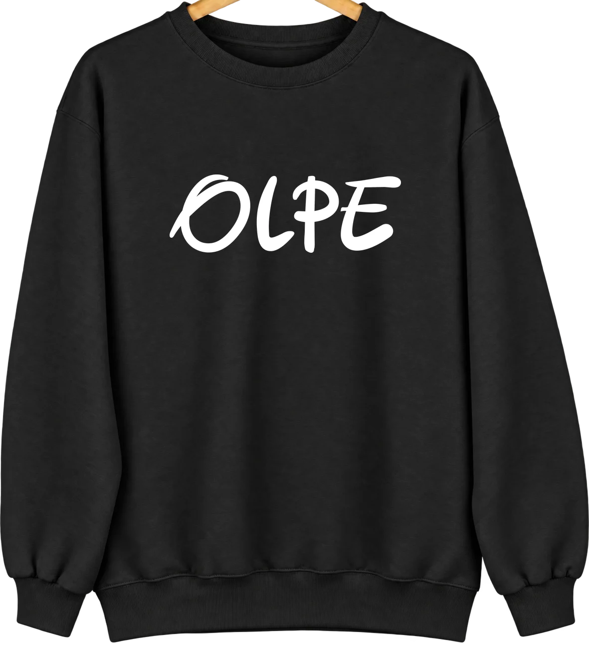Olpe, Kansas Hometown Crewneck — Black