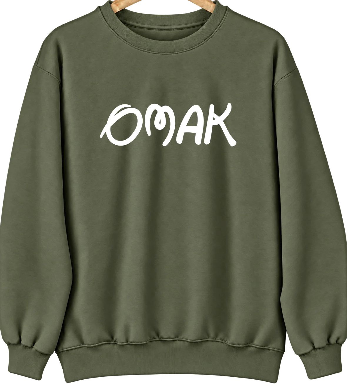 Omak, Washington Hometown Crewneck — Military Green