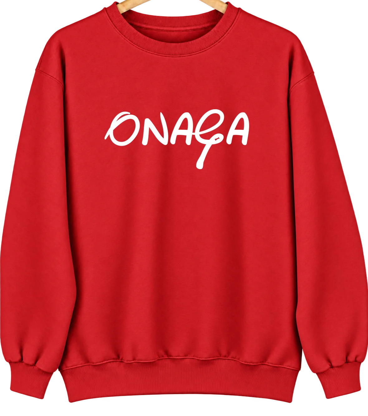 Onaga, Kansas Hometown Crewneck — Red