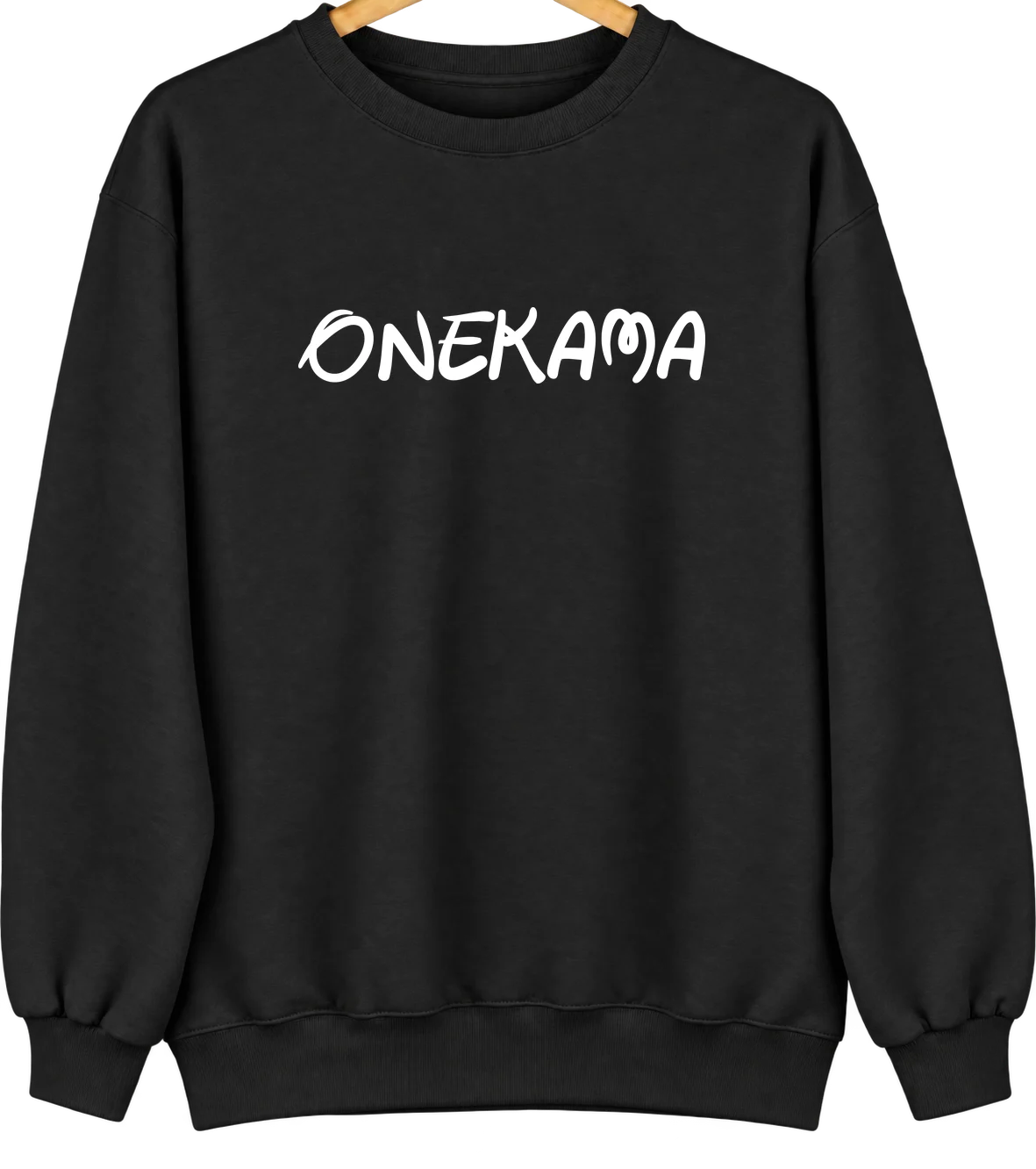 Onekama, Michigan Hometown Crewneck — Black